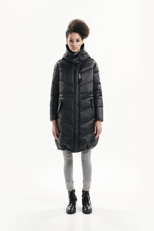 Gianfranco Стеганный женский пуховик с капюшоном на завязках