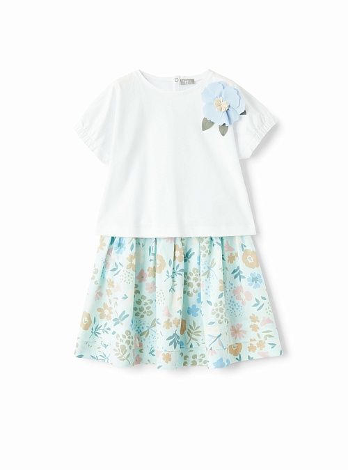 IL GUFO Комплект для деовчки футболка юбка, цветочки