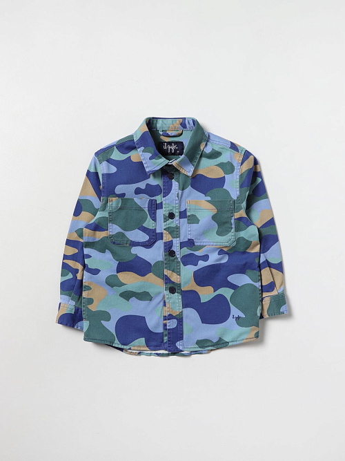 IL GUFO Джинсовая рубашка разноцветная милитари