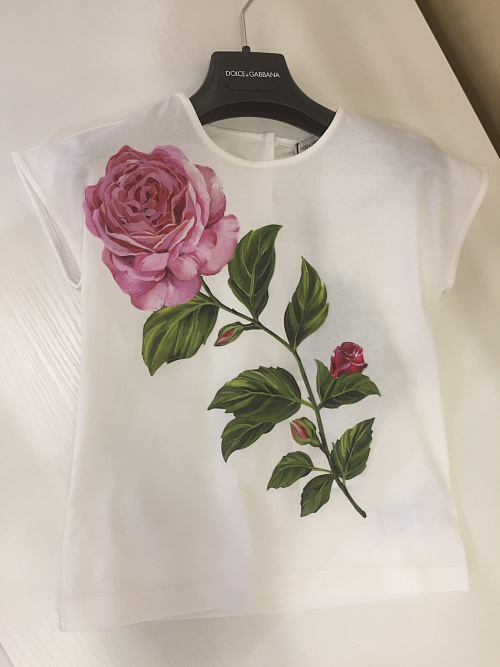 DOLCE & GABBANA Футболка д /аппликация роза/