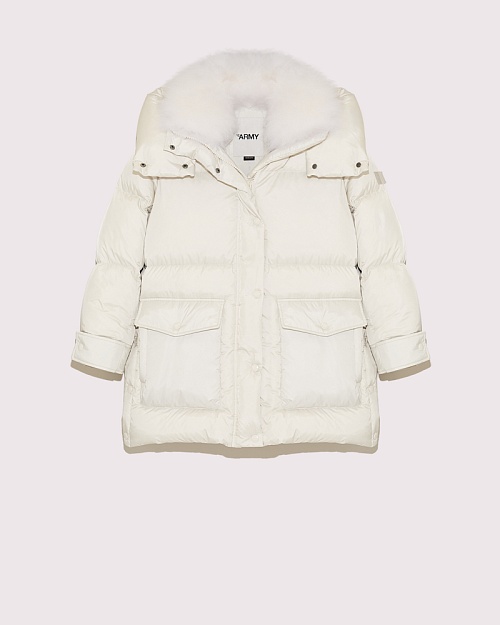 YVES SALOMON Куртка с капюшоном накладные карманы