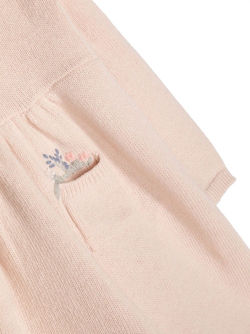 IL GUFO Платье для девочки шерстяное, вышитые цветы